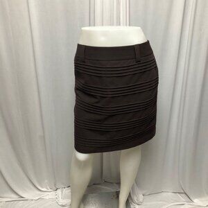 Dressbarn Skirt Womens Size 8 Brown Front Detailing Back Zipper Pencil Office